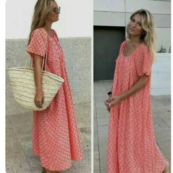 Zara Print Dress Tangerine - Picture 1 of 5